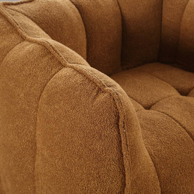 Soft Bean Bag Chair with High Resilient Foam for Adults, Comfortable Square Lazy Sofa with Footstool for Living Room