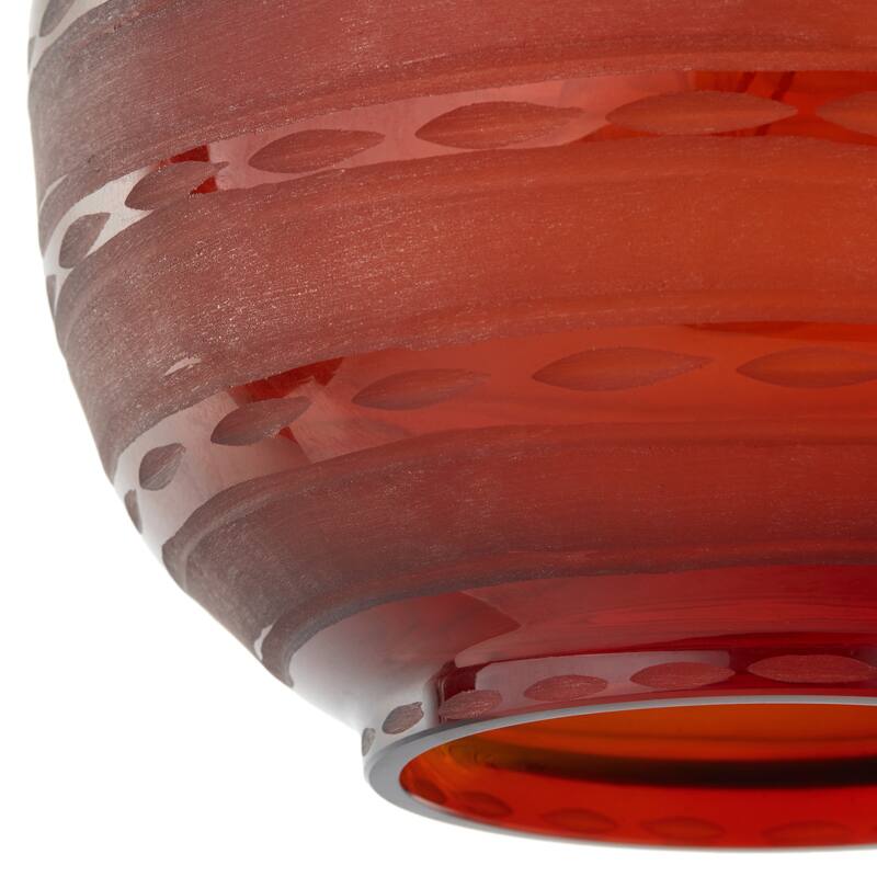 Hayley River of Goods Black Metal and Red Blown Glass 9.5-Inch Pendant Light with Adjustable Hanging Cord - 9.5" x 9.5" x 64"