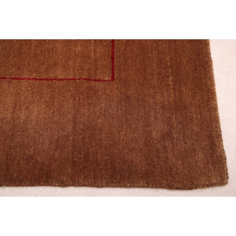 ECARPETGALLERY Hand Loomed Kashkuli Gabbeh Brown Wool Rug - 4'11 x 6'10