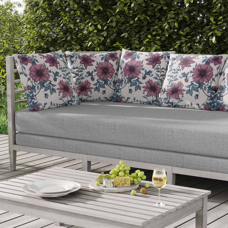 Harvest of Sunshine Indoor/Outdoor Reversible Throw Pillow Blue and Pink