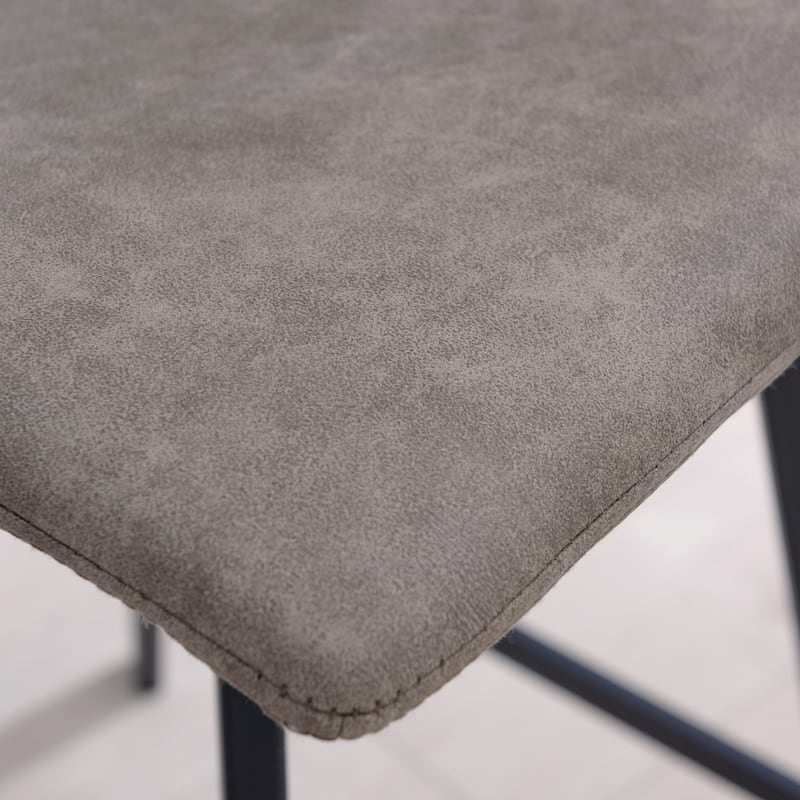 Leick Home Upholstered Steel Base Microfiber Bar Stool Set of 2 - N/A