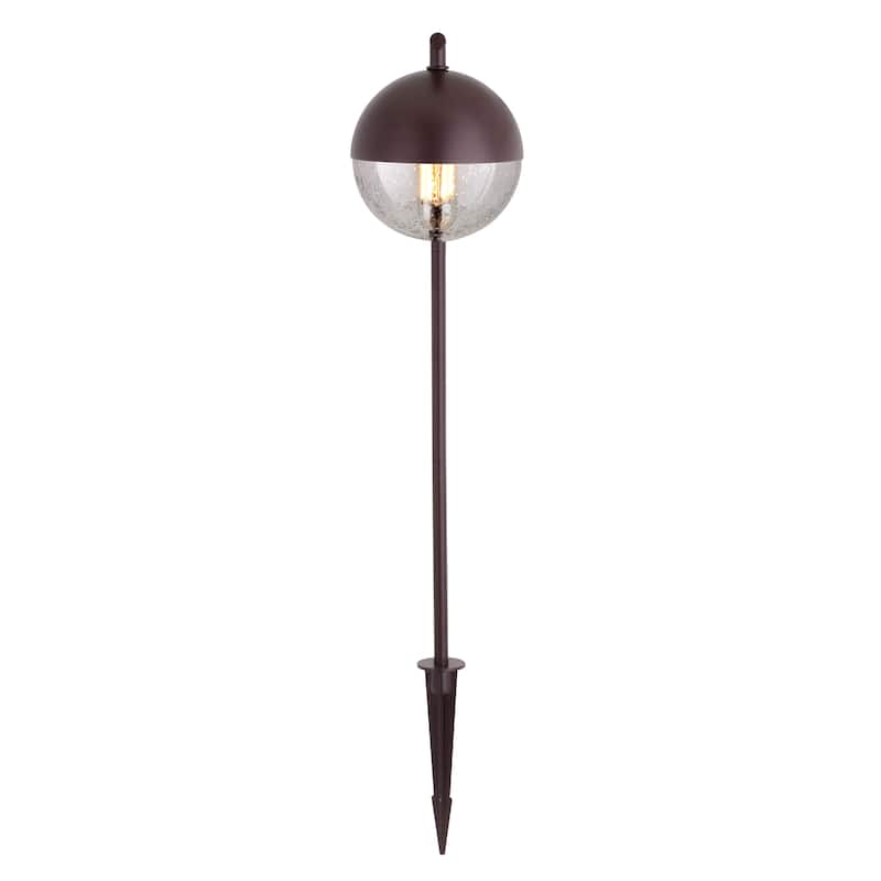 Lisle Low-Voltage Bronze Outdoor Landscape Path Light LED Clear Glass - 5-in W x 19.5-in H x 6.25-in D