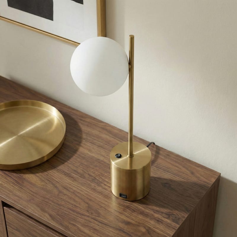 Luxe Glow Modern Brass Table Lamp