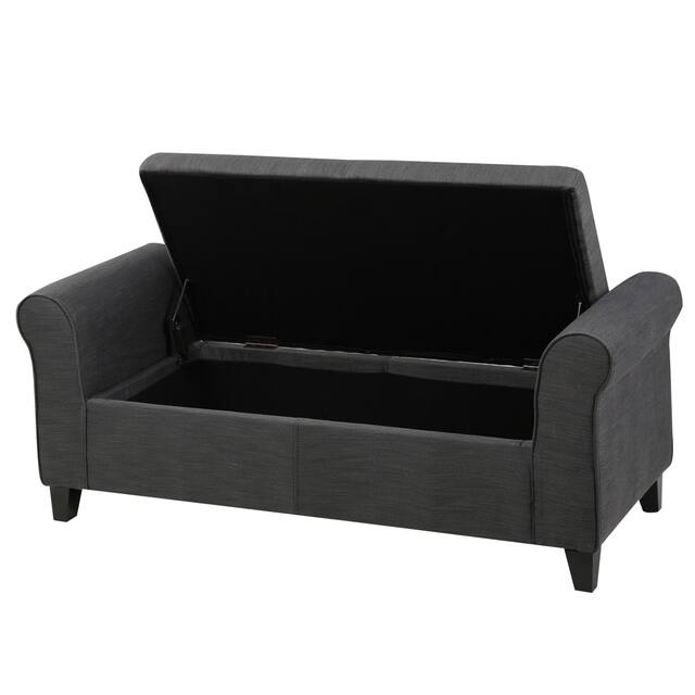 Hayes Upholstered Storage Ottoman Bench by Christopher Knight Home