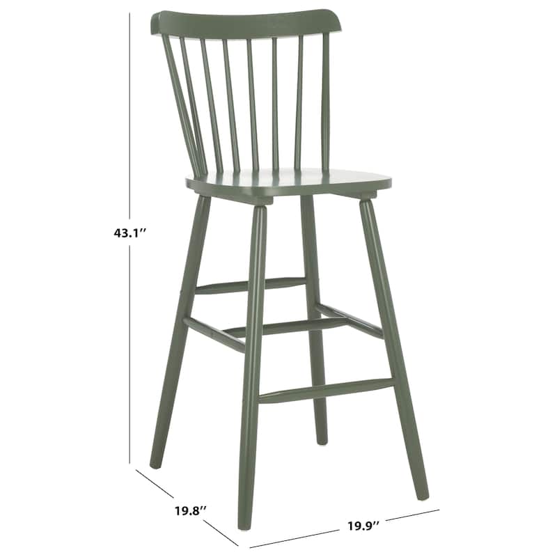SAFAVIEH Aida 30-inch Spindle Farmhouse Bar Stool (Set of 2) - 19.9" x 19.8" x 38" - 20"W x 20"D x 43"H