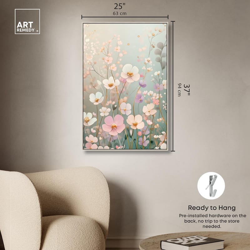 Tiny Blooms I Canvas by Art Remedy