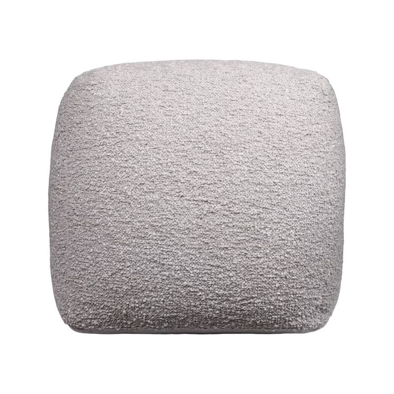 HomeRoots 18" Gray Polyester Cube Outdoor Pouf Ottoman