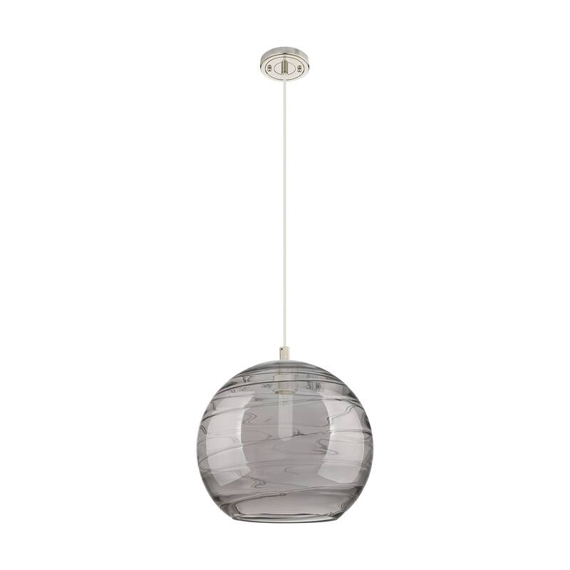 Innovations Lighting Downtown Urban - Crown Point - 1 Light 12" Athens Deco Swirl Cord Hung Pendant - Polished Nickel