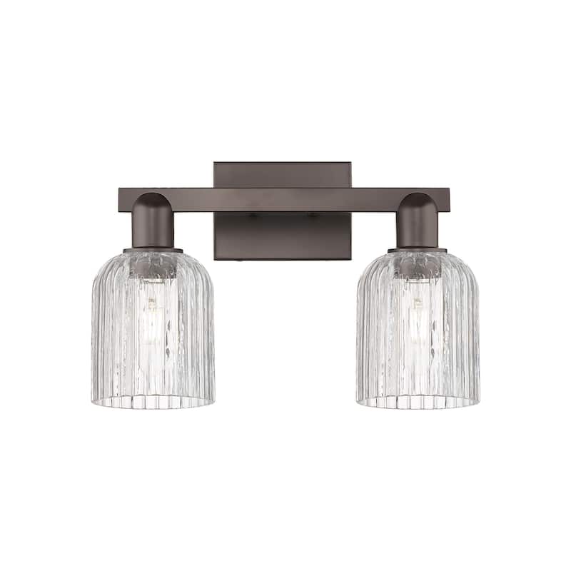 Innovations Lighting 716-2W-11-16 Bridal Veil Vanity Bridal Veil 2 - Oil Rubbed Bronze / Clear