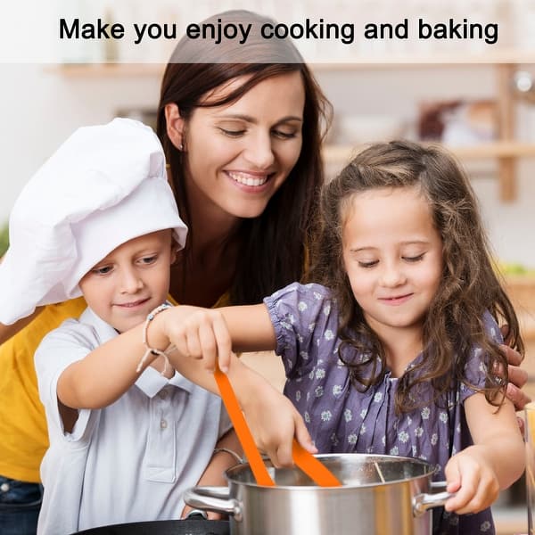 Silicone Spatula Heat Resistant Non Stick Jar Spatula for Cooking Baking | Harfington, Orange