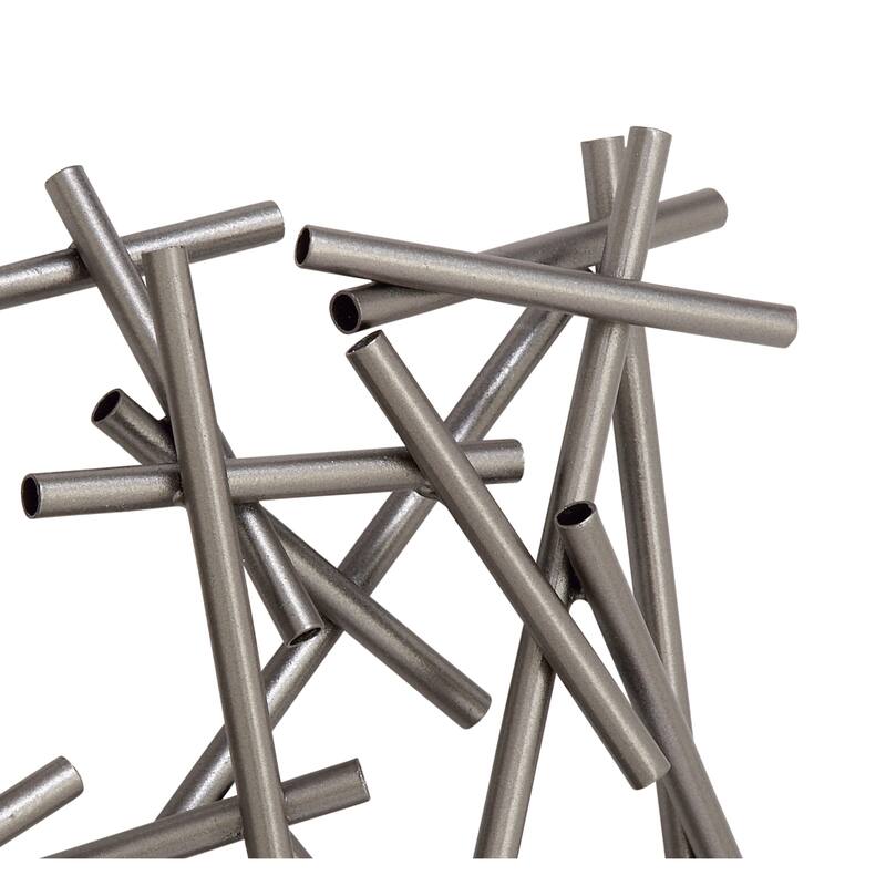 CosmoLiving by Cosmopolitan Brown or Silver Metal Overlapping Lines Geometric Wall Decor