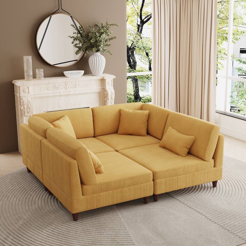 Multi-Combination Couch Modular Corduroy Sectional Sofa
