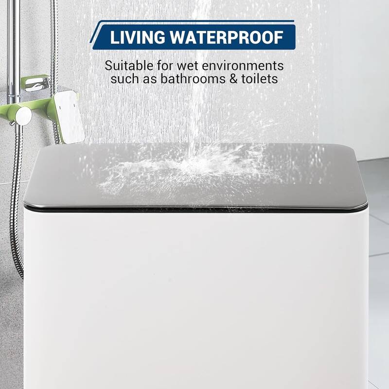 4-Gallon/ 15L Stainless Steel Step Trash Can with Soft Close Lid and Removable Bucket Black