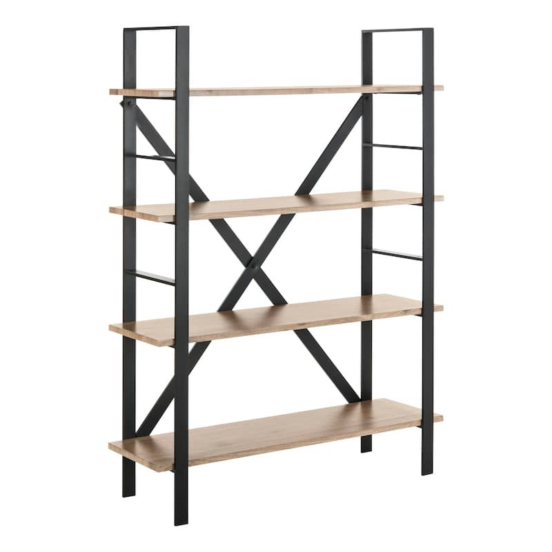 SAFAVIEH Orlagh Oak Brown/ Black Etagere - 39.4' x 12.6' x 55' - 39Wx13Dx55H