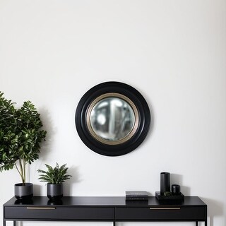Allan Andrews Round Framed Soho Accent Wall Mirror - Black/Silver