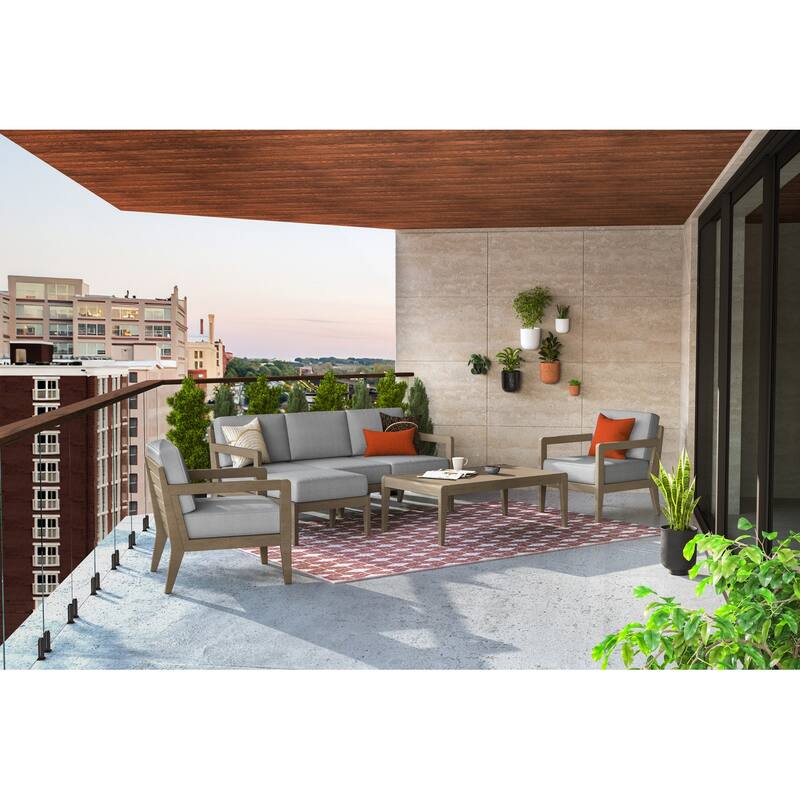 Homestyles Sustain Gray Wood Outdoor Sofa - 69" x 29" x 31"
