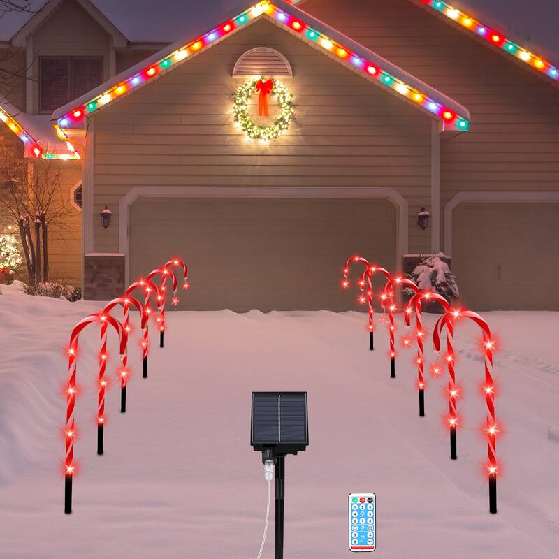 Set of 10 Christmas Candy Canes Lights Indoor Outdoor