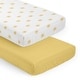 preview thumbnail 1 of 4, Sweet Jojo Designs White and Yellow Boho Sun Boy, Girl Unisex/Gender Neutral 2 Pack Fitted Crib Sheets -Solid Mustard, Celestial