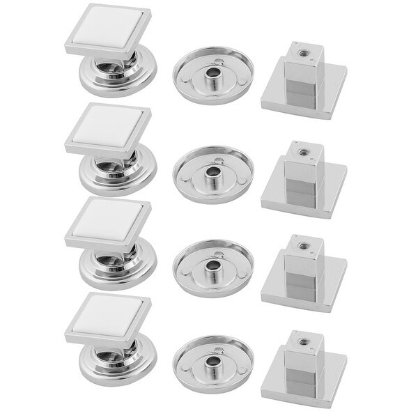 Living Room Ceramic Furniture Cupboard Drawer Cabinet Knobs Silver Tone 4 Pcs