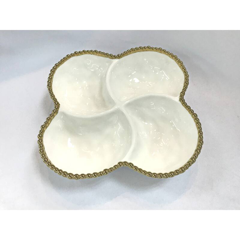 8.75" Ceramic Bead 4-Section Bowl