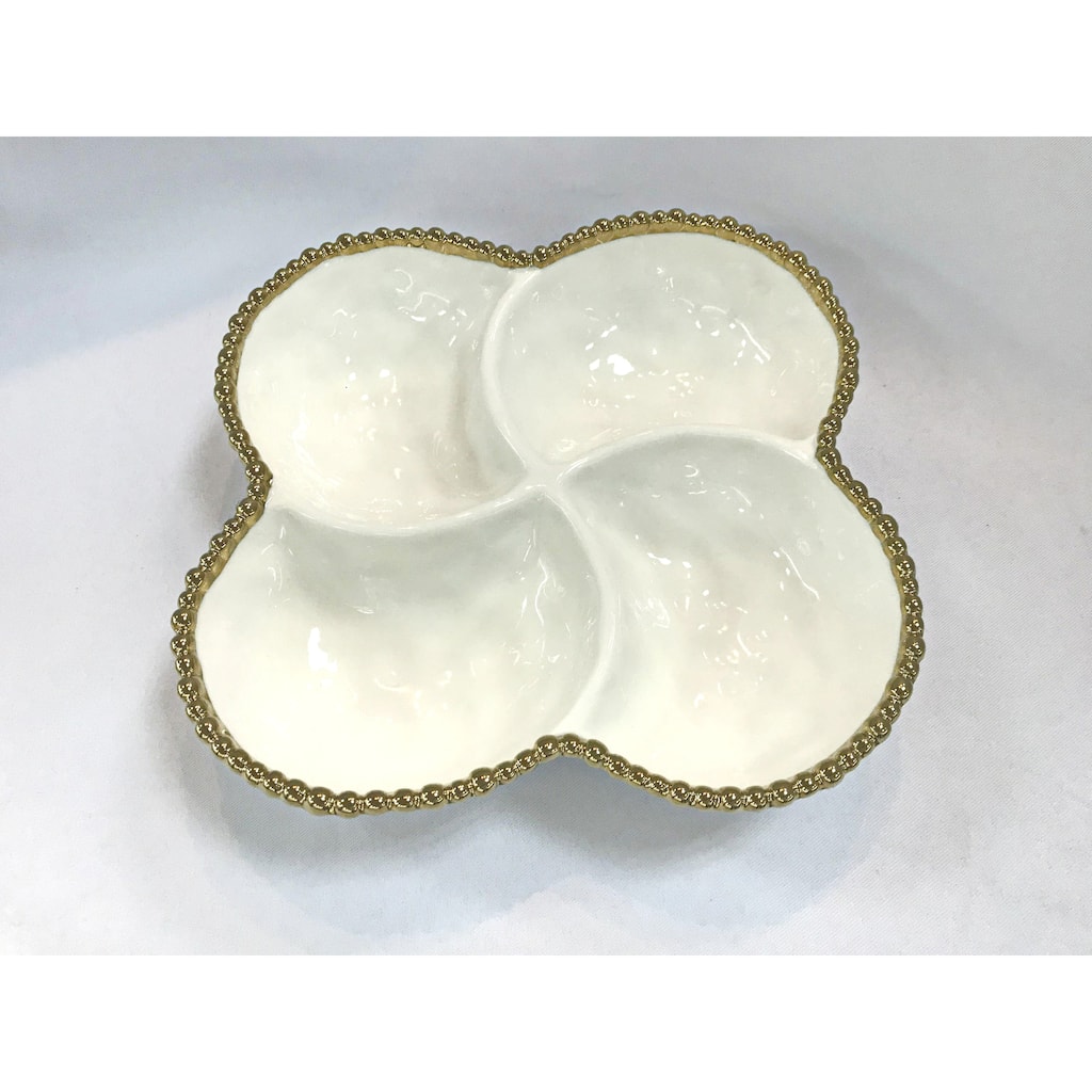 8.75" Ceramic Bead 4-Section Bowl
