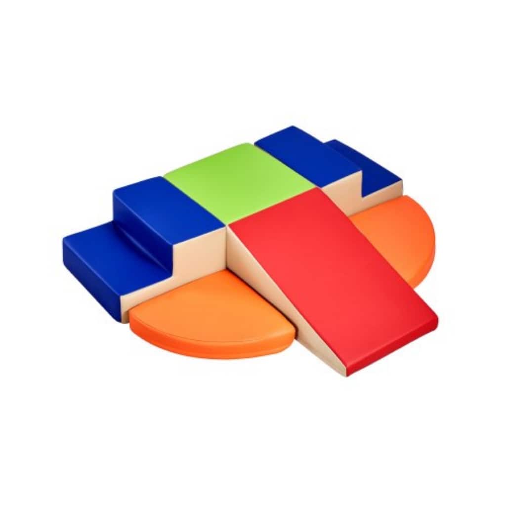 Multi Color PU Leather 6-Piece Foam Climbing Blocks Set for Kids, Soft and Safe - Multi Color - N/A