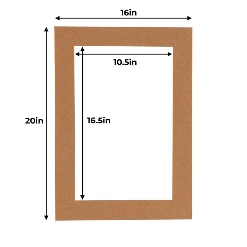 11x17 Mat for 16x20 Frame Precut Mat Board AcidFree Brown 11x17