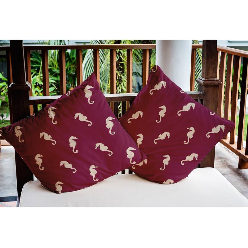 Sea Horses Polyester Indoor/Outdoor Pillow