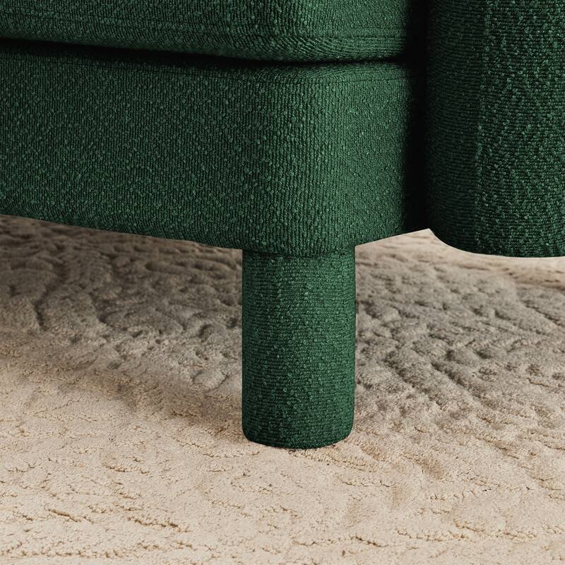 2-seater Loveseat Sofa Couch With Distinctive Shell-shaped Armrests And Removable Ottoman