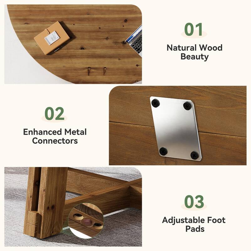 47-Inch Solid Wood Conference Table for 4-6