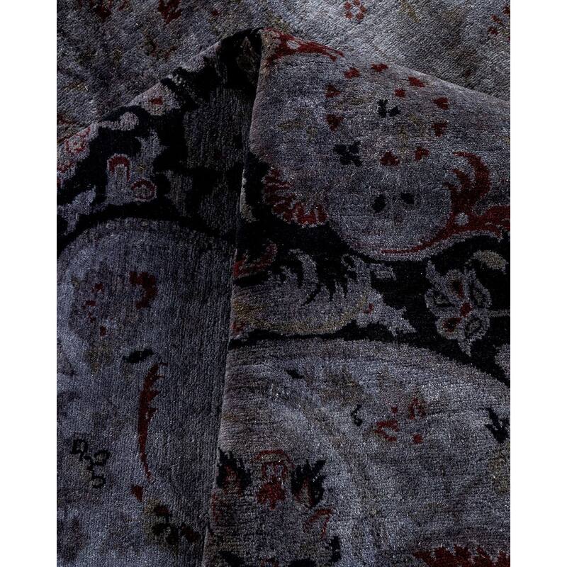 Overton Hand Knotted Wool Vintage Inspired Modern Contemporary Overdyed Gray Area Rug - 8' 1" x 10' 1"