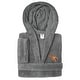 preview thumbnail 16 of 18, Sweet Kids 100% Polyester SUPER PLUSH Double Brushed Hooded Bathrobe - DINO Grey - L