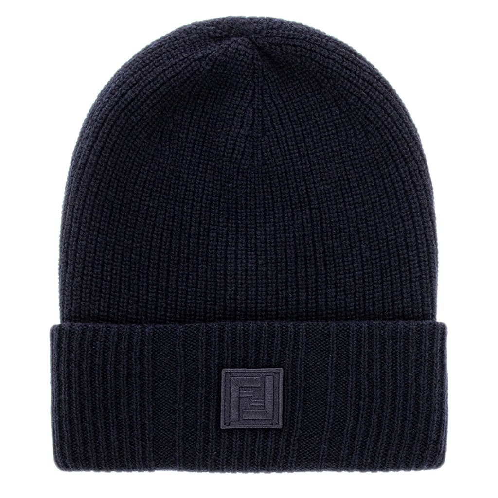 Fendi Men's Logo Patch Knitted Beanie