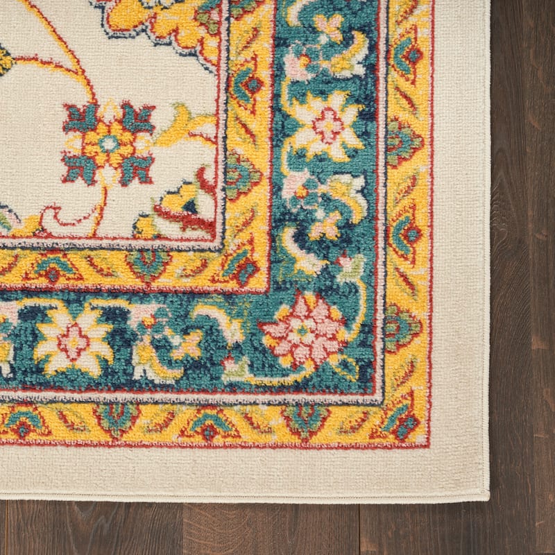 Nourison Sandy Indoor/Outdoor Persian Area Rug - 6'x9' - Ivory/Gold
