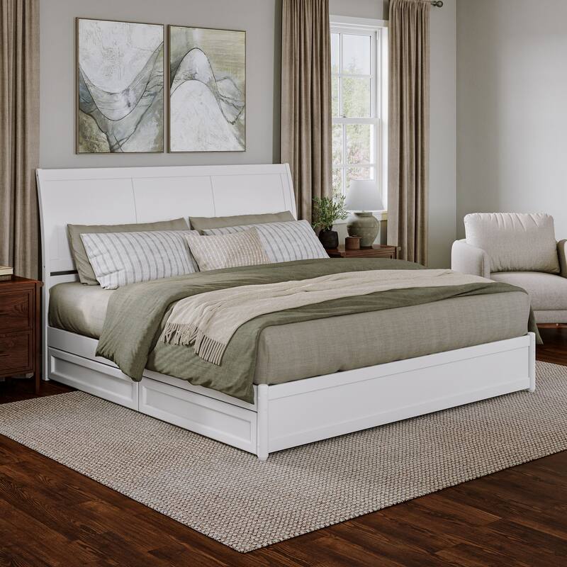 Andorra Platform Bed with Panel Footboard and Storage Drawers