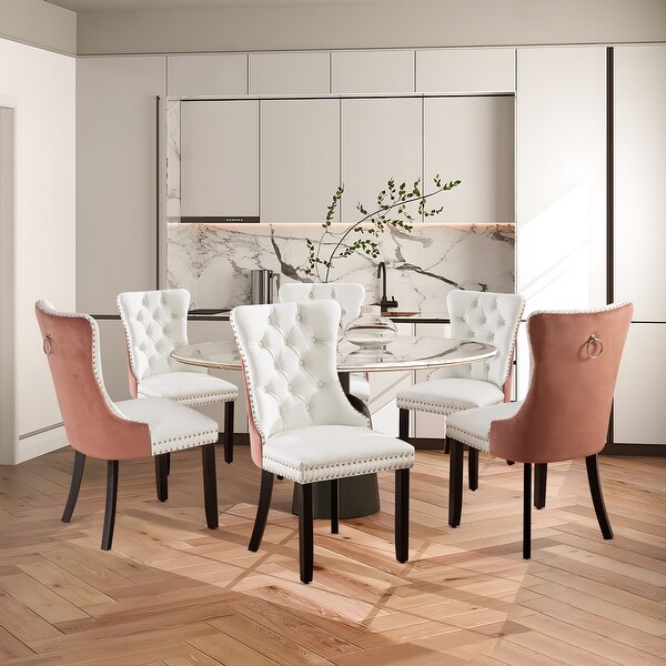 Modern Tufted Velvet Side Dining Chairs Set of 4 On Sale Bed Bath Beyond 37190728