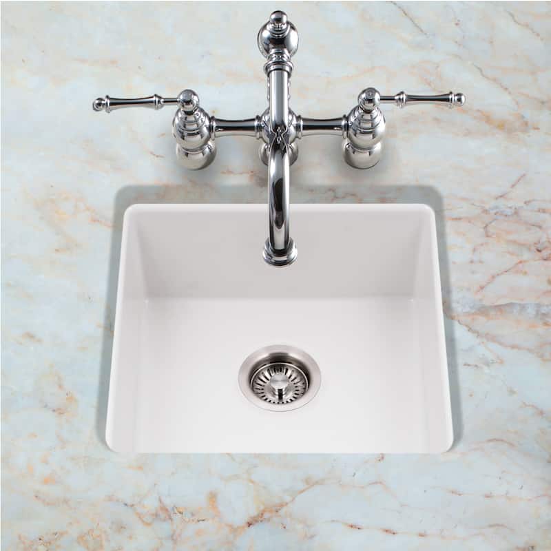 Houzer PTB-2020 Platus 19-1/8" Undermount Single Basin Fireclay Bar