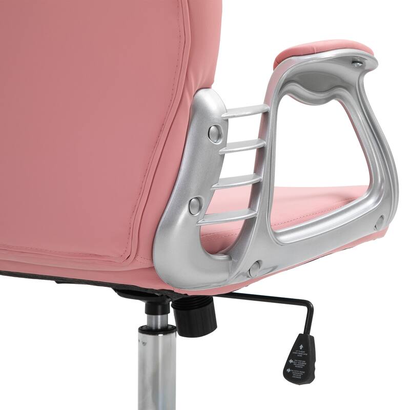 Button Tufted Desk Chair Home Office Chair with Adjustable Height and Swivel Wheels