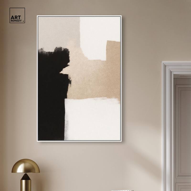 Beige and Black I Canvas by Art Remedy