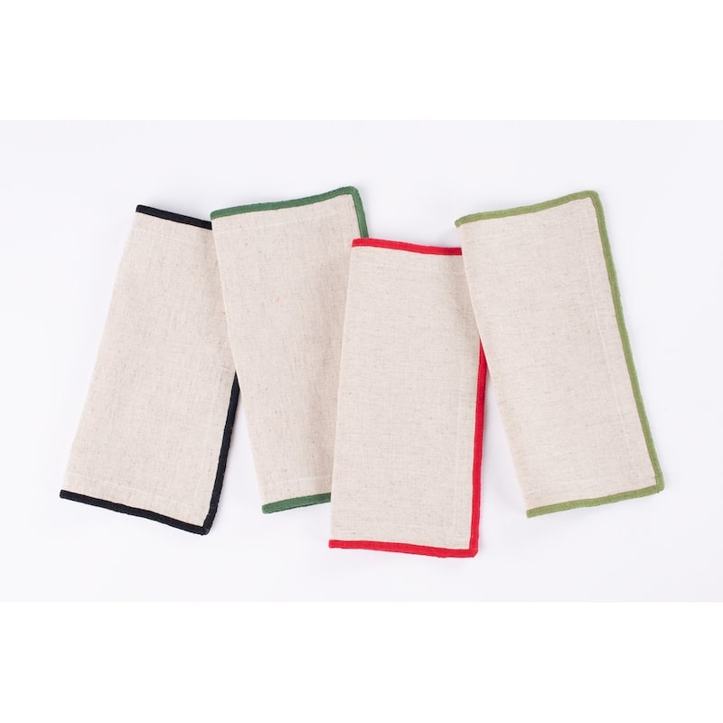 Clara, Linen Blend, Cocktail Napkin Set (Set of 4)