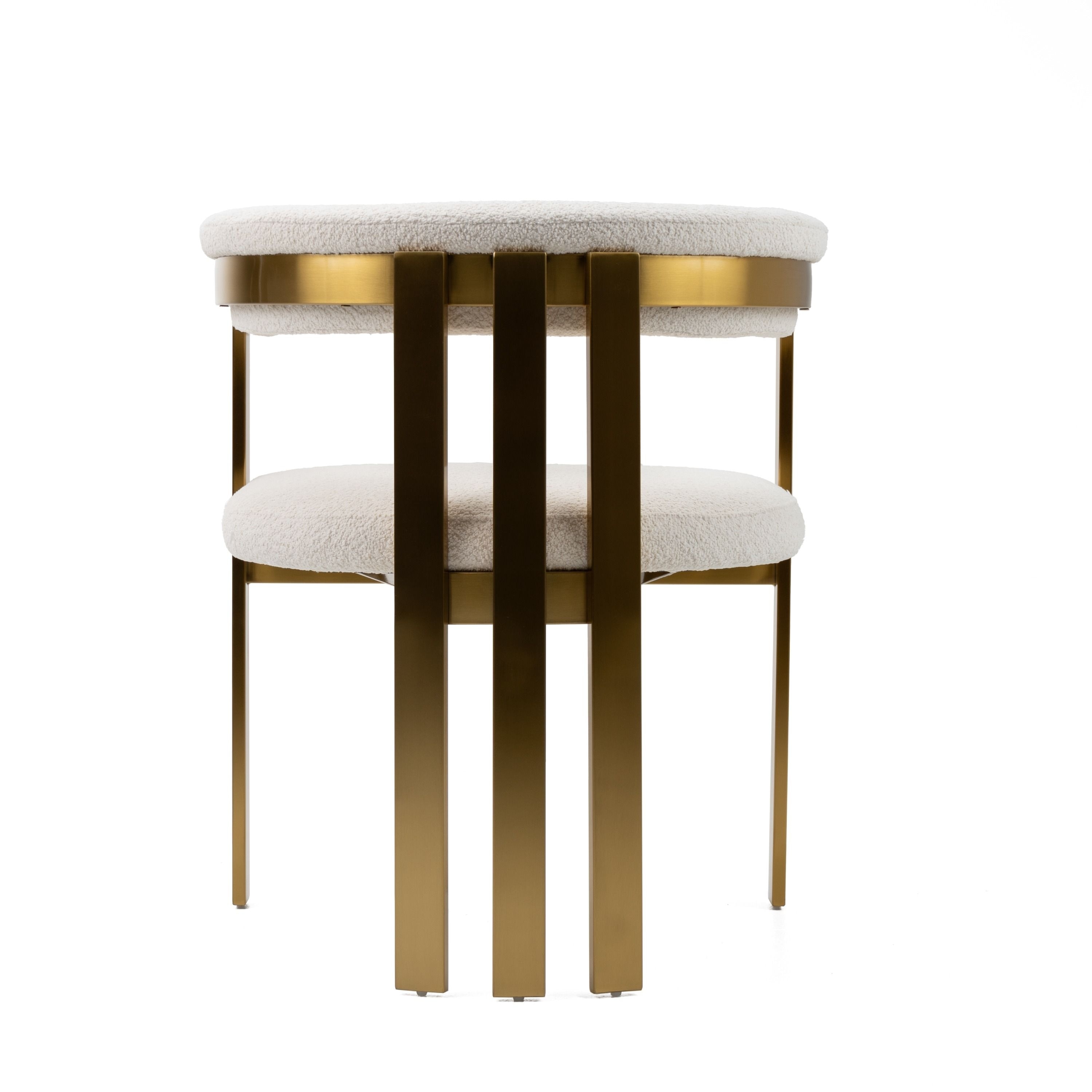 Modrest Pontiac Beige Sherpa & Gold Dining Chair