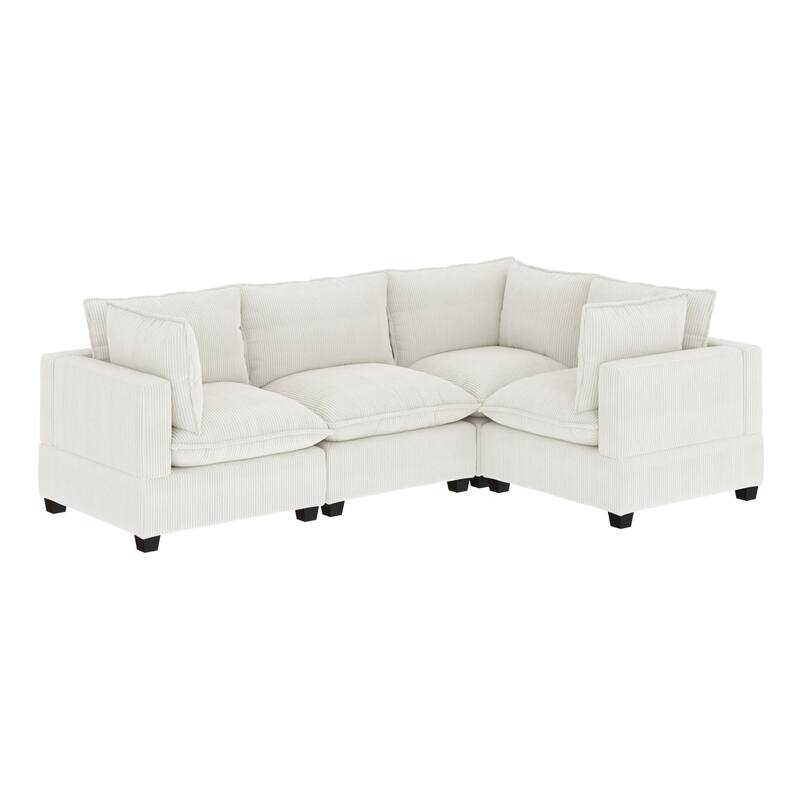Chelsea Modern Cloud Modular Upholstered Sofa with Deep Seat and Plush Cushions