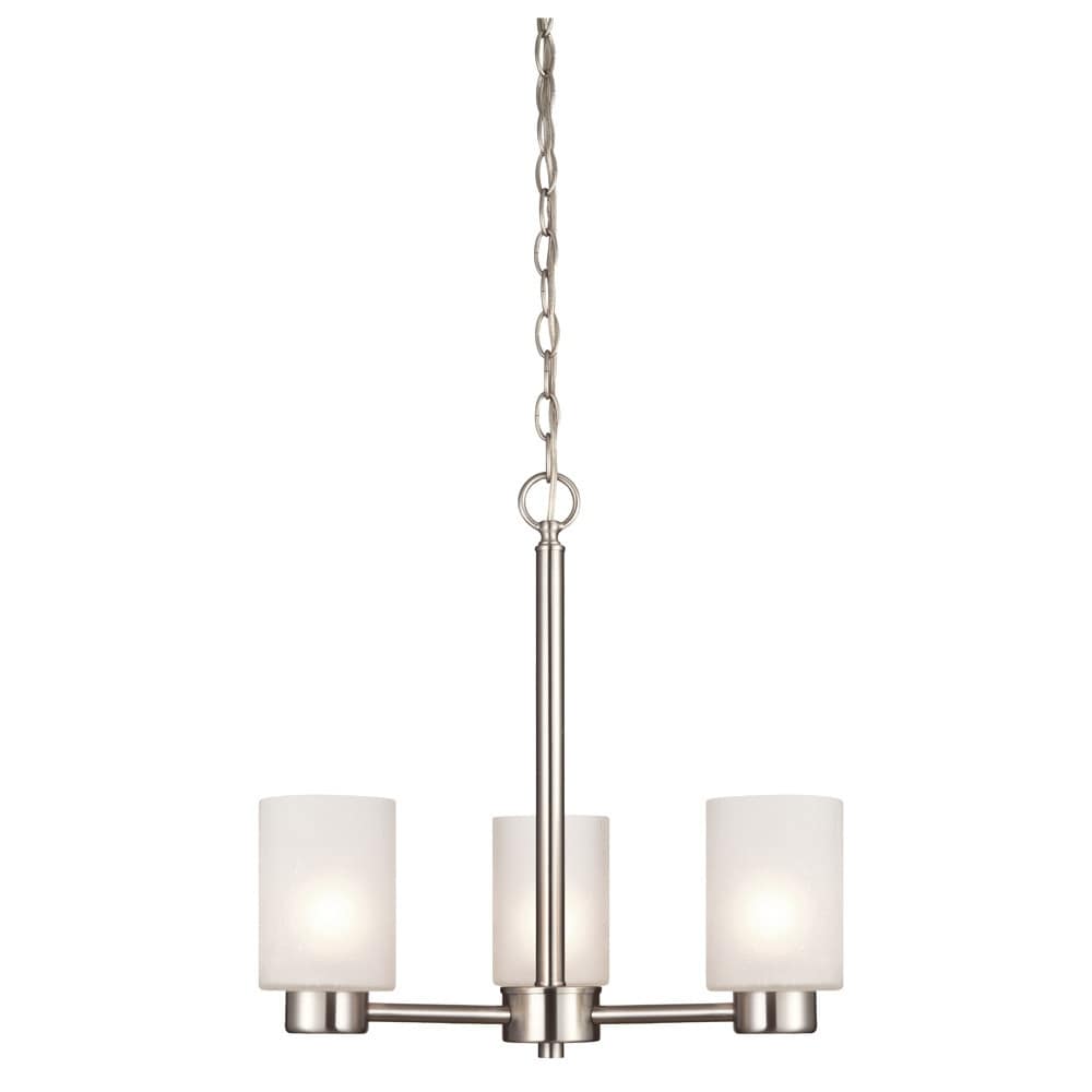 Westinghouse 6227500  Sylvestre 3 Light Up Lighting Chandelier with Frosted Seeded Glass Shades - Chandeliers For Bedrooms by Overstock.com