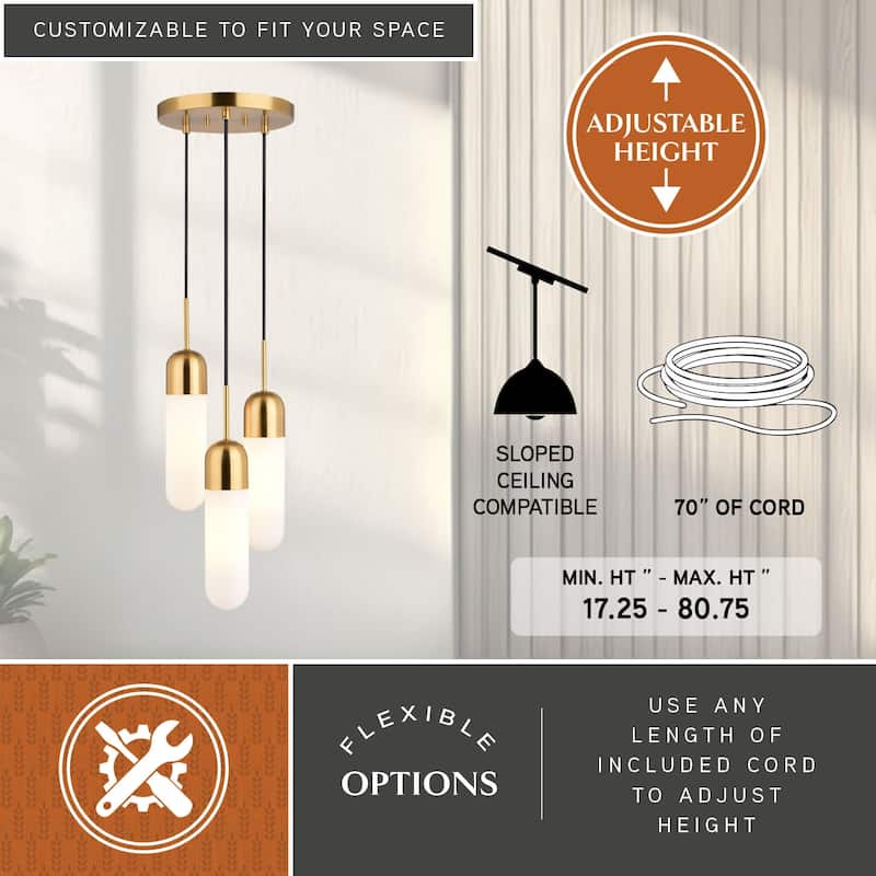 Vaxcel Lighting P0422 3 Light 10" Wide Suspension Mini Pendant
