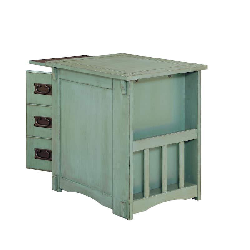 Linon Derek Side Table with Storage Grey