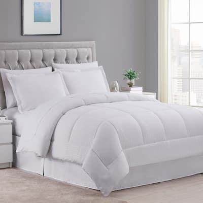 Sweet Home Collection 8 Piece Embossed Dobby Stripe Bed In A Bag All Season Complete Set