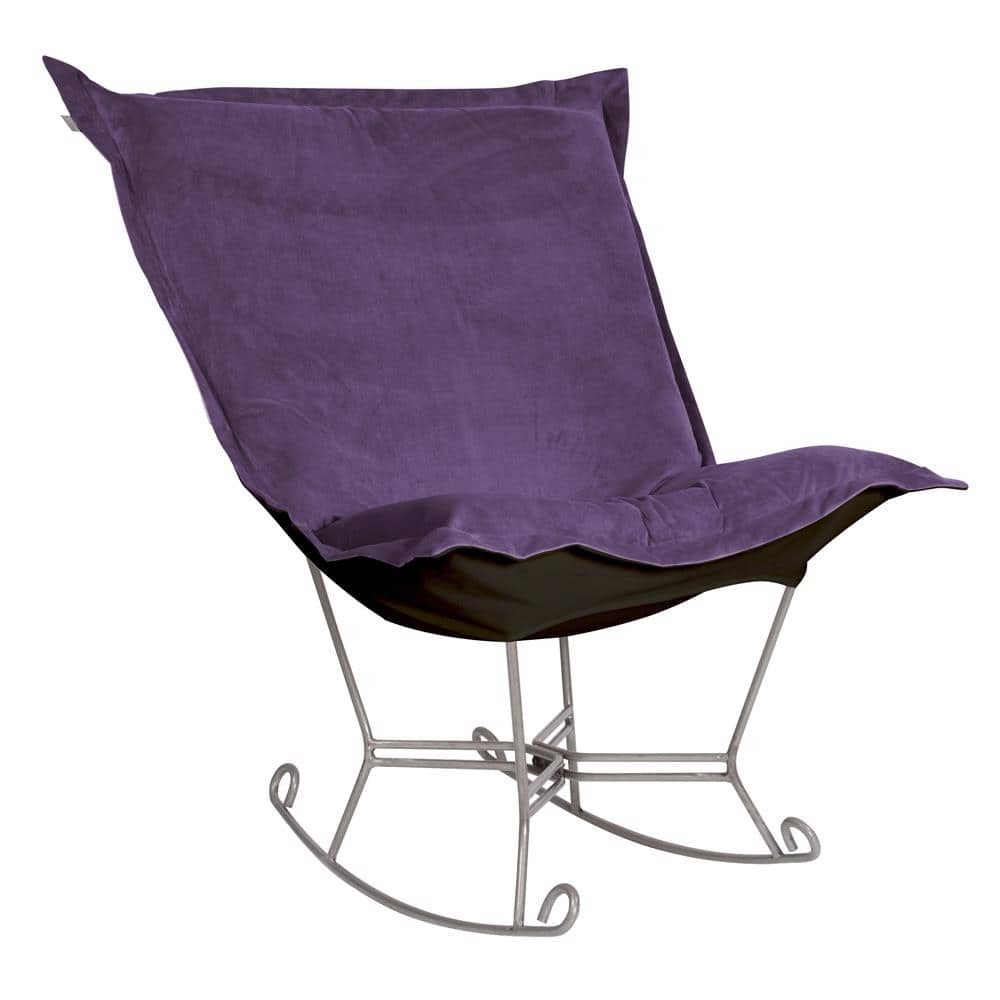 Allan Andrews Scroll Puff Rocker with Titanium Frame, Bella Collection