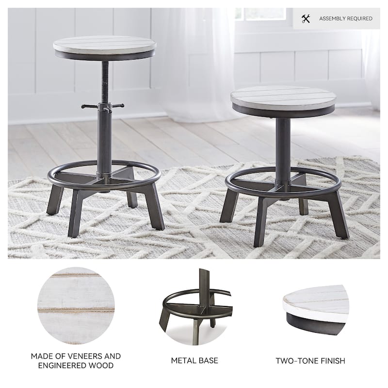 Ashley Furniture Torjin Swivel Stool (Set of 2) - 19"W x 19"D x 24"H