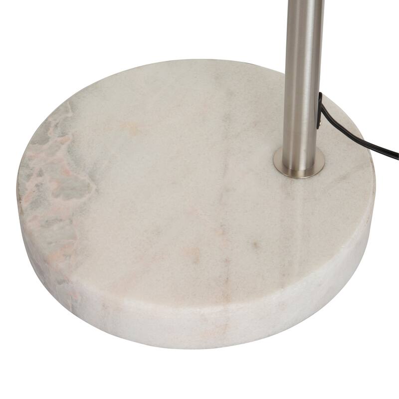 Q-Max Modern 81" Tall Standing Adjustable Arched Floor Lamp with Double Drum Shade and Marble Base