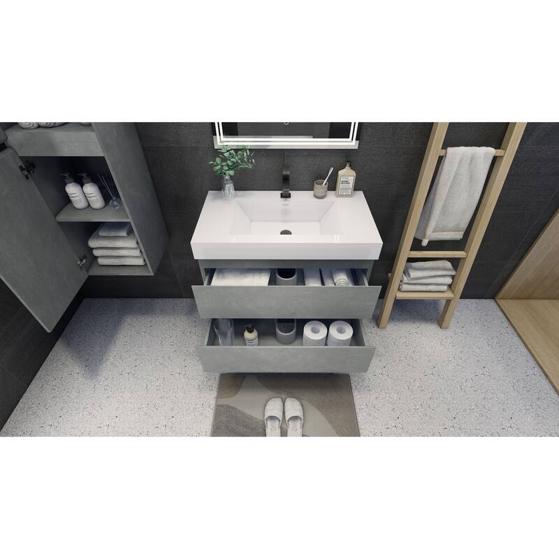 Baillie 36'' Wall-Mounted Vanity with Reinforced Acrylic Sink